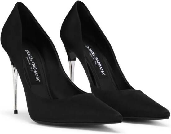 Dolce & Gabbana 105 mm leren pumps met puntige neus Zwart