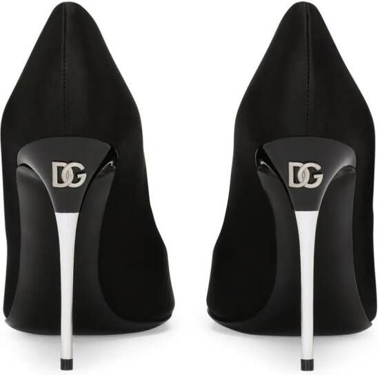 Dolce & Gabbana 105 mm leren pumps met puntige neus Zwart