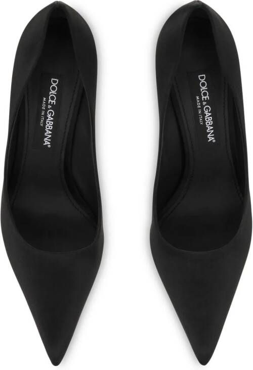 Dolce & Gabbana 105 mm leren pumps met puntige neus Zwart