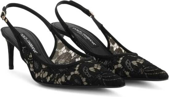 Dolce & Gabbana 60 mm kanten slingback pumps Zwart