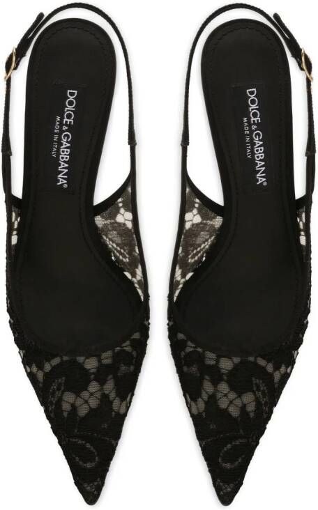 Dolce & Gabbana 60 mm kanten slingback pumps Zwart