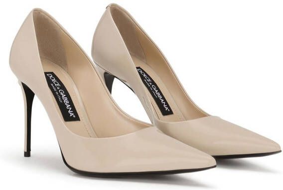 Dolce & Gabbana KIM DOLCE&GABBANA 90mm lakleren pumps Beige