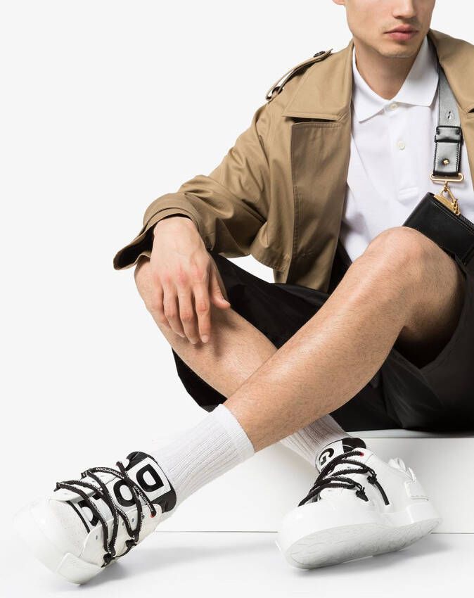Dolce & Gabbana Portifino leren sneakers Wit