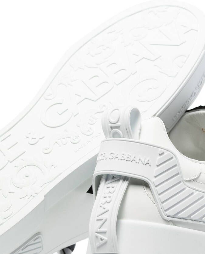 Dolce & Gabbana Portifino leren sneakers Wit