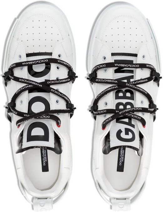 Dolce & Gabbana Portifino leren sneakers Wit