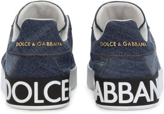 Dolce & Gabbana Portofino denim sneakers Blauw