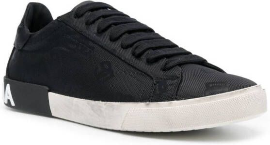 Dolce & Gabbana Portofino sneakers met jacquard Zwart
