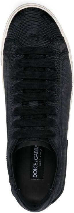 Dolce & Gabbana Portofino sneakers met jacquard Zwart