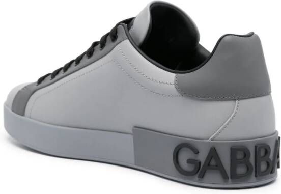 Dolce & Gabbana Portofino leren sneakers Grijs