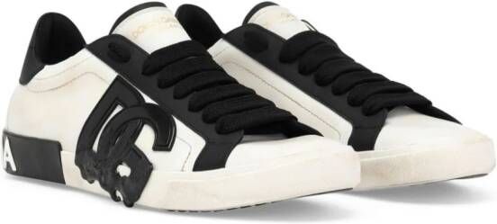 Dolce & Gabbana Portofino leren sneakers Wit