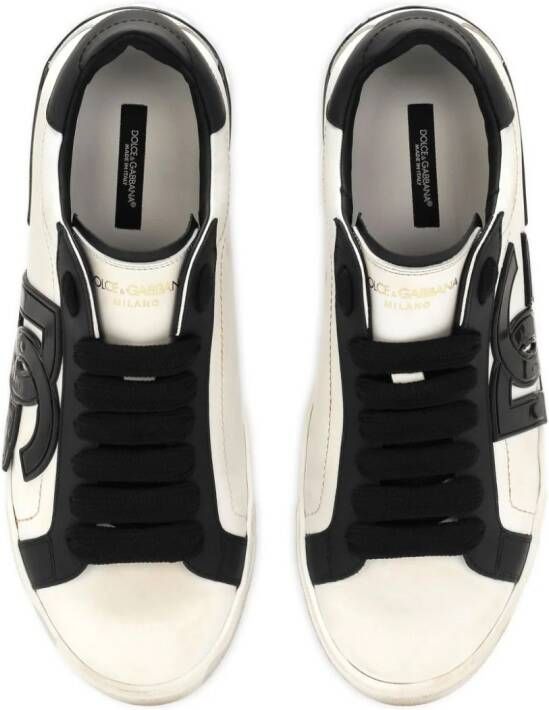 Dolce & Gabbana Portofino leren sneakers Wit