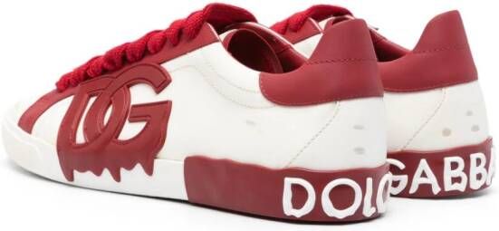 Dolce & Gabbana Portofino leren sneakers Wit