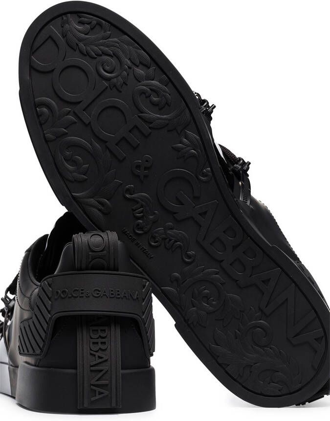 Dolce & Gabbana Portofino sneakers met logoprint Zwart