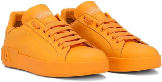 Dolce & Gabbana Portofino low-top leren sneakers Oranje