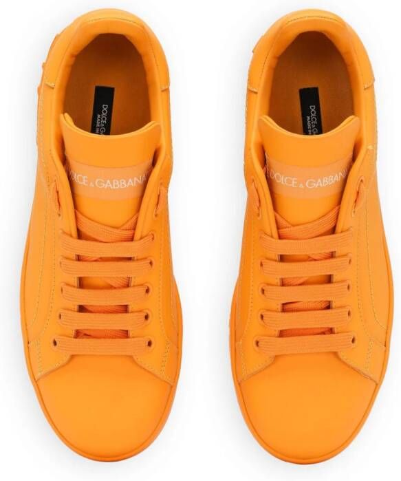 Dolce & Gabbana Portofino low-top leren sneakers Oranje