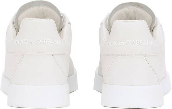 Dolce & Gabbana Portofino leren sneakers met logo-reliëf Wit