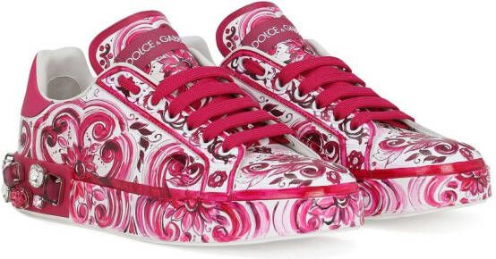 Dolce & Gabbana Portofino Majolica sneakers Rood