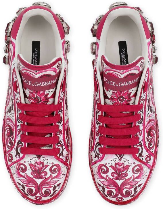 Dolce & Gabbana Portofino Majolica sneakers Rood