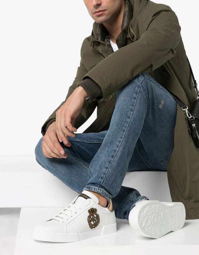 Dolce & Gabbana Portofino sneakers met logo Wit