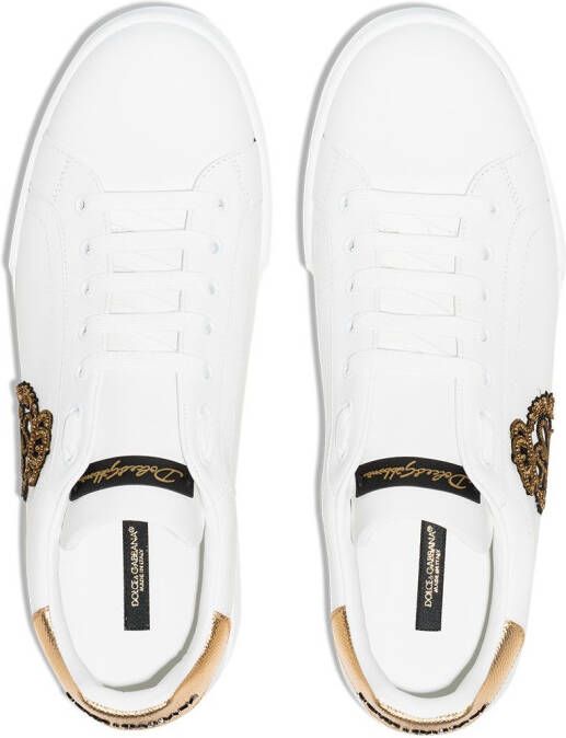 Dolce & Gabbana Portofino sneakers met logo Wit