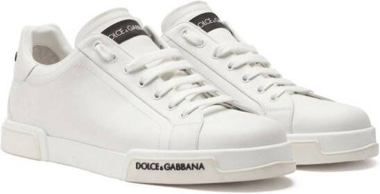 Dolce & Gabbana Portofino sneakers met logo Wit