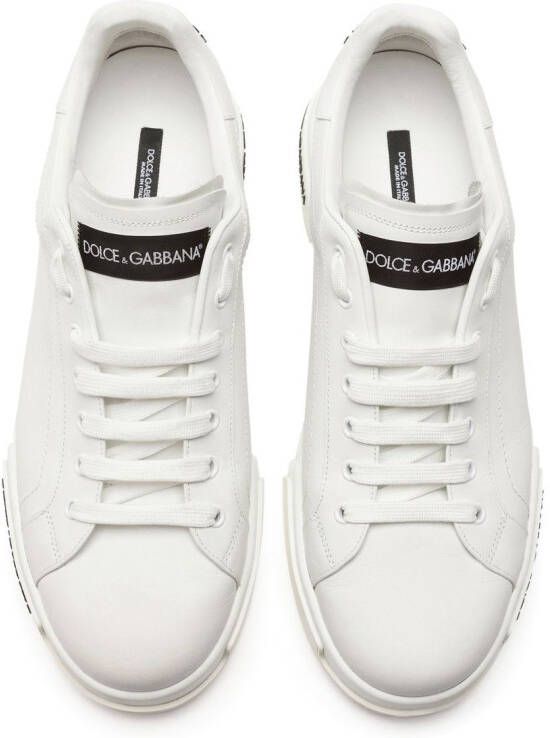 Dolce & Gabbana Portofino sneakers met logo Wit