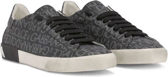 Dolce & Gabbana Portofino sneakers met logoprint Grijs