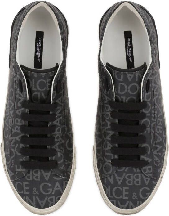 Dolce & Gabbana Portofino sneakers met logoprint Grijs