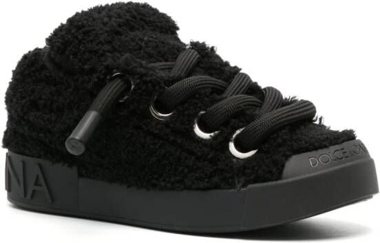 Dolce & Gabbana Portofino sneakers van badstof Zwart