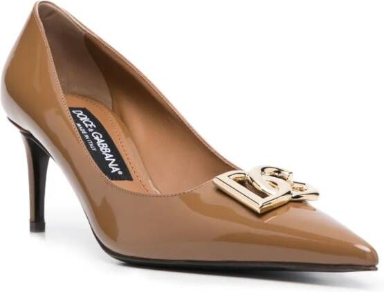 Dolce & Gabbana Pumps met logoplakkaat Bruin