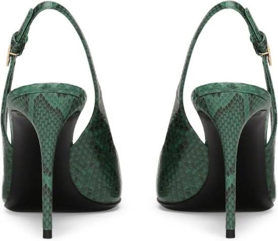 Dolce & Gabbana Pumps met slangenleer-effect Groen