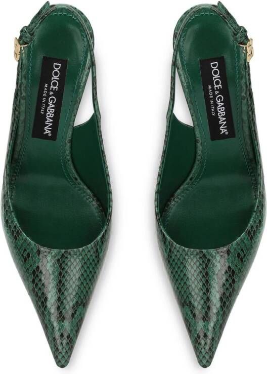 Dolce & Gabbana Pumps met slangenleer-effect Groen