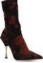Dolce & Gabbana rose patterned sock boots Zwart - Thumbnail 1