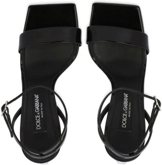 Dolce & Gabbana 3.5 lakleren 105mm sandalen Zwart