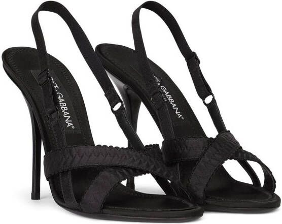 Dolce & Gabbana 105mm sandalen met gekruiste bandjes Zwart