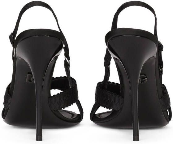 Dolce & Gabbana 105mm sandalen met gekruiste bandjes Zwart