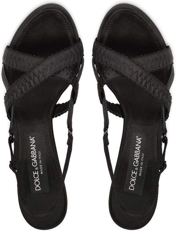 Dolce & Gabbana 105mm sandalen met gekruiste bandjes Zwart