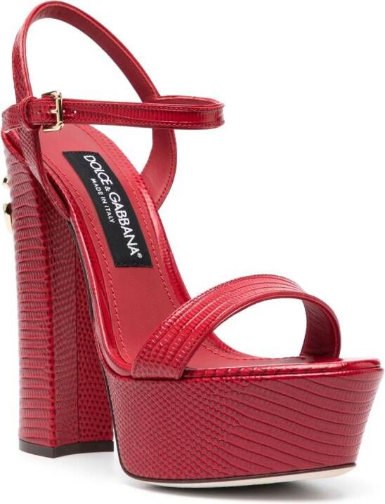 Dolce & Gabbana Sandalen met logoplakkaat Rood