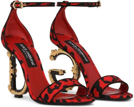 Dolce & Gabbana Sandalen met luipaardprint Rood