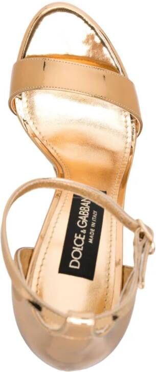 Dolce & Gabbana Keira 145 mm leren sandalen Goud