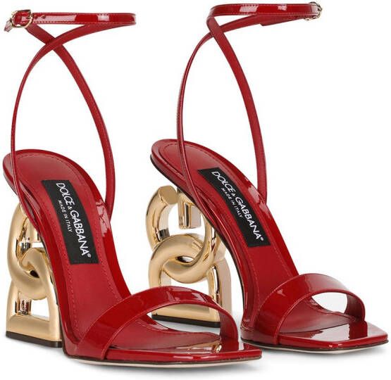 Dolce & Gabbana 3.5 lakleren 105mm sandalen Rood