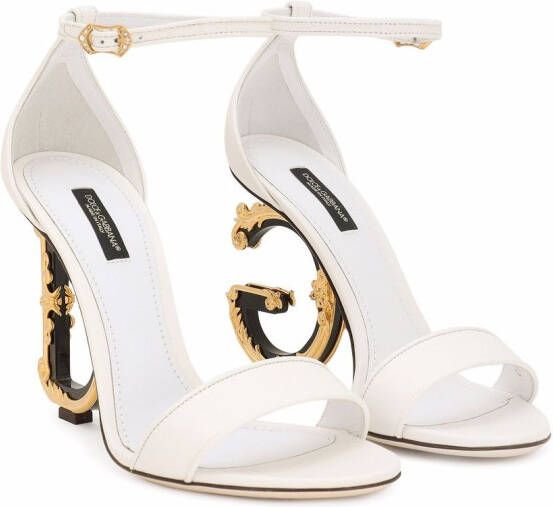 Dolce & Gabbana Baroque DG leren 105mm sandalen Wit