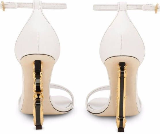 Dolce & Gabbana Baroque DG leren 105mm sandalen Wit