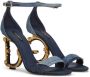 Dolce & Gabbana 105 mm sandalen met patchwork en DG-hak Blauw - Thumbnail 2