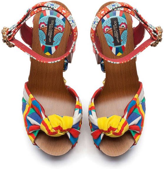 Dolce & Gabbana Sandalen met plateauzool Geel