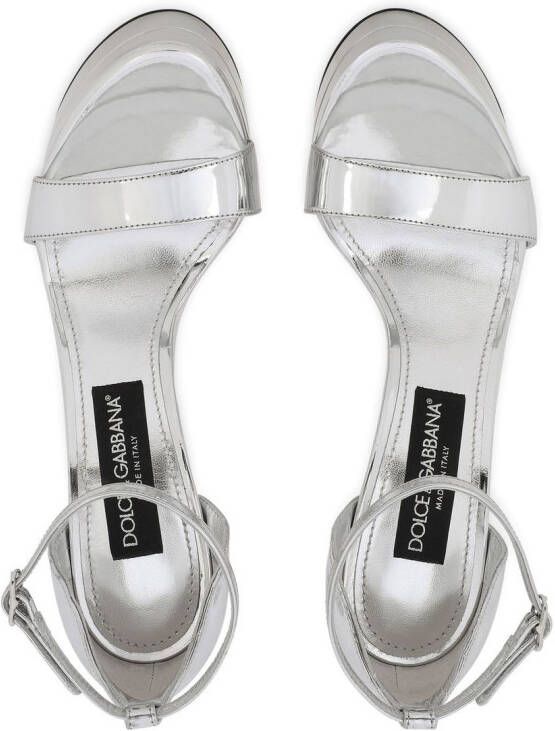 Dolce & Gabbana 145mm sandalen met spiegelend-effect Grijs