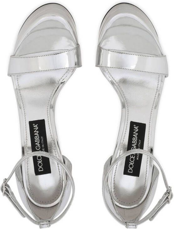 Dolce & Gabbana 145mm sandalen met spiegelend-effect Grijs