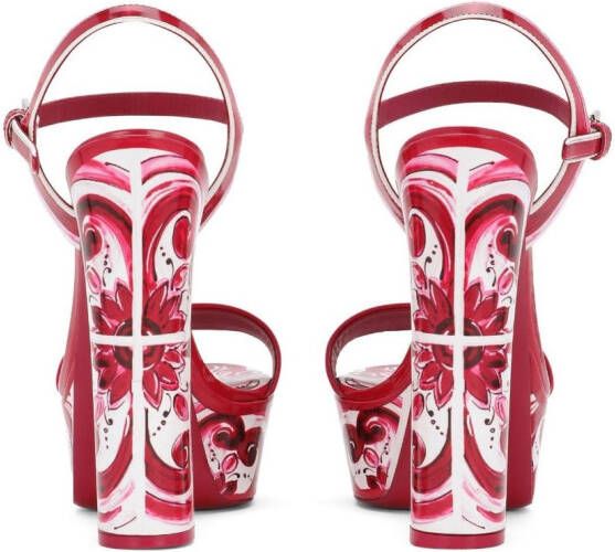Dolce & Gabbana Sandalen met plateauzool Rood