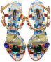 Dolce & Gabbana Leren sandalen met print Blauw - Thumbnail 4