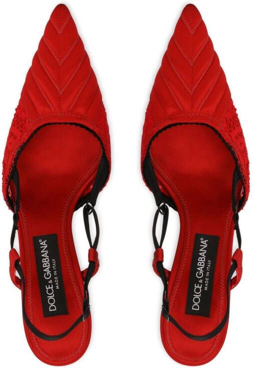 Dolce & Gabbana Satijnen slingback pumps Rood